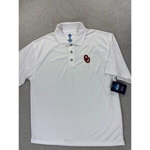 NWT Oklahoma‎ Sooners NCAA Stitched S/S Campus Polo Shirt (Men's Large) White